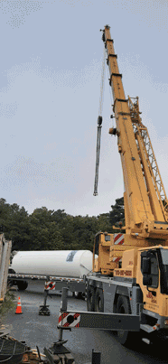 Animated GIF of the installation of new nitrogen tank.